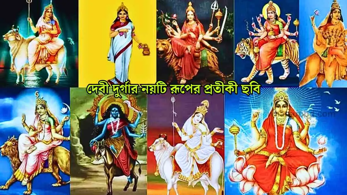 দেবী দুর্গার নয়টি রূপের প্রতীকী ছবি